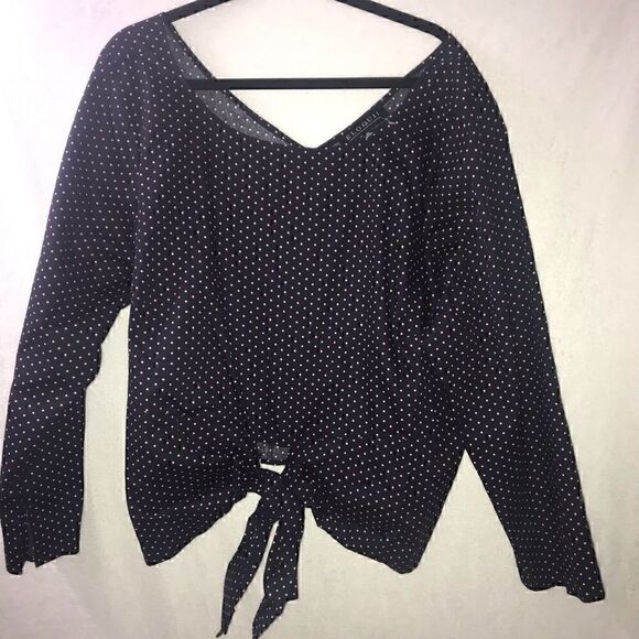 Eloquii Polka Dot Tie Front Top-Sz 24 - Picture 3 of 9